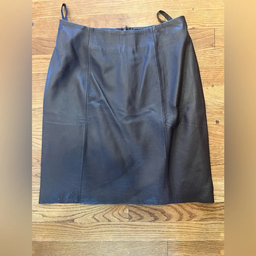 Bagatelle ladies, Brown midi genuine leather fully line skirt and NWT size 8 P - Picture 7 of 9